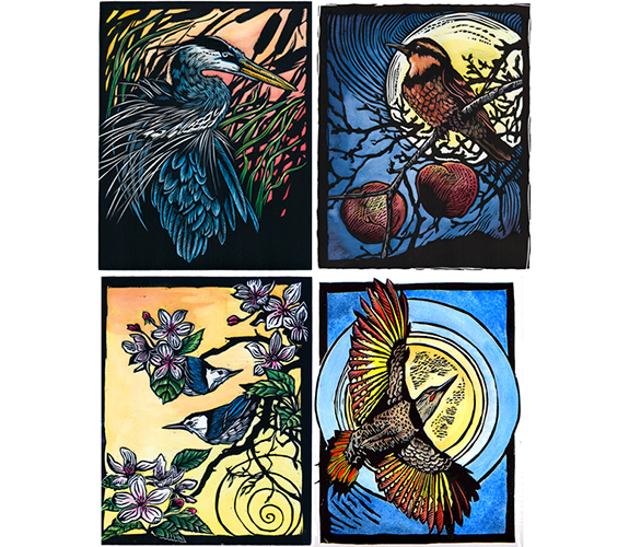 "Seasonal Birds II" Card Set - Claire Emery